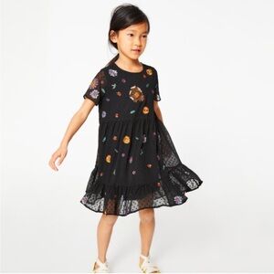 Zara Black Dress with Colorful Embroidery